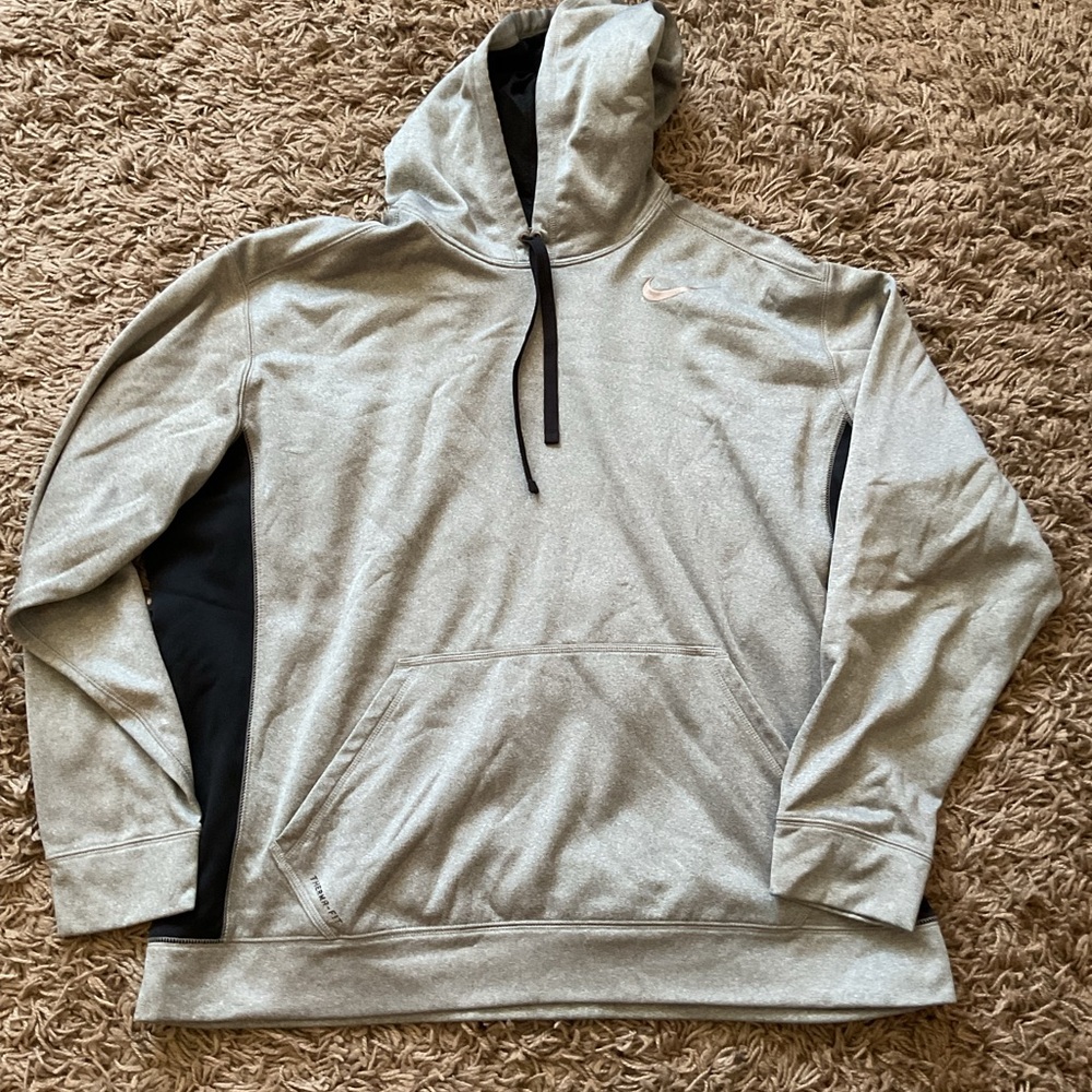 Men’s Nike Therma-Fit Gray and Black Hoodie szXXL